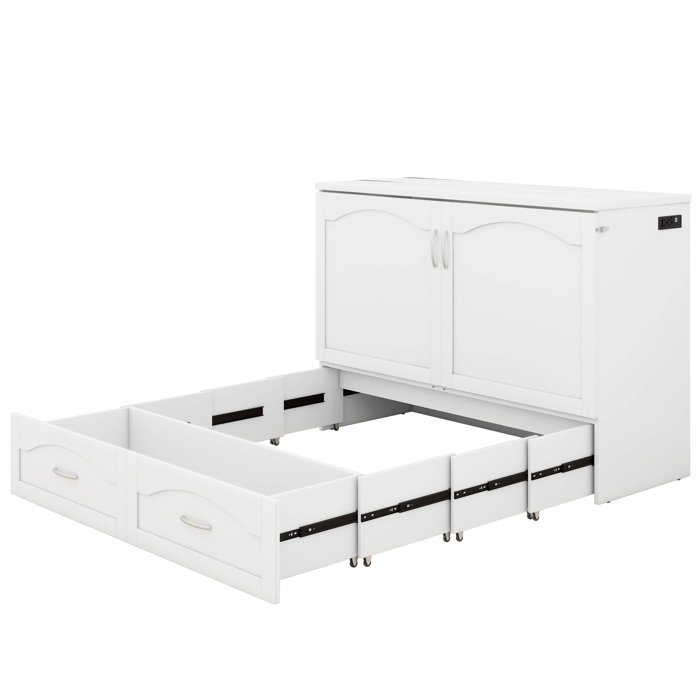 Red Barrel Studio® Umi Full Size Murphy Bed Wall Bed with Drawer Wayfair